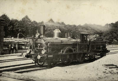 220399 Afbeelding van de stoomlocomotief nr. 1 (serie 1 - 5) van de N.B.D.S. te Gennep.